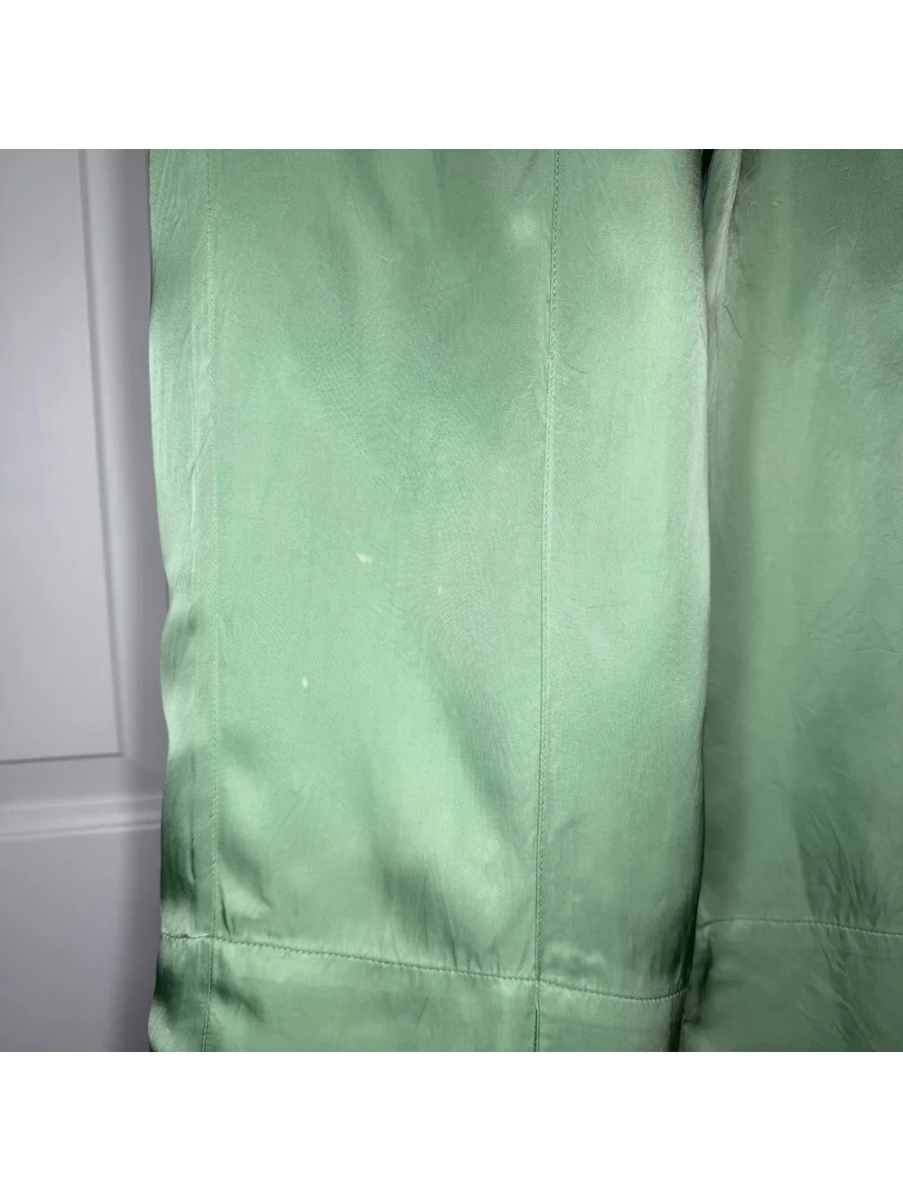Sleeper Wide Leg Green Satin Elastic Waist Pockets Pants Women’s Sz 1 / S